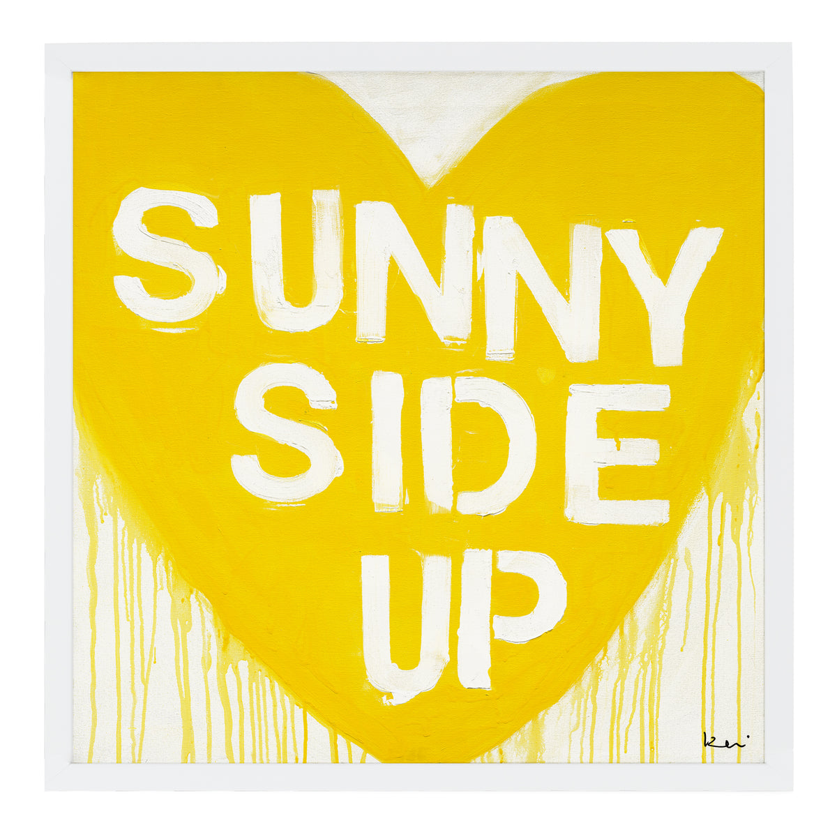 Sunny Side Up Drippy Heart Art Print