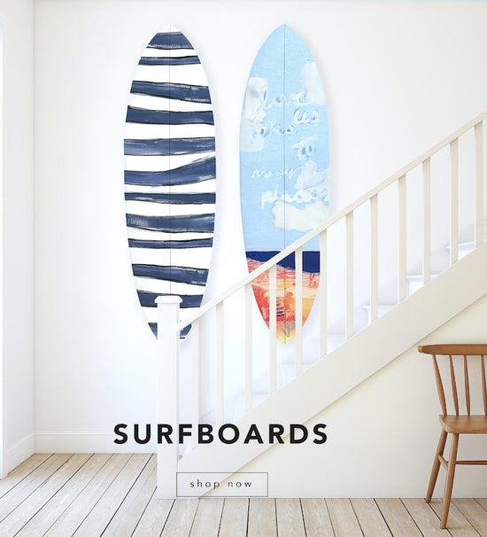 unique art design surfboard for riding & hanging coastal decor - Kerri Rosenthal surfboards