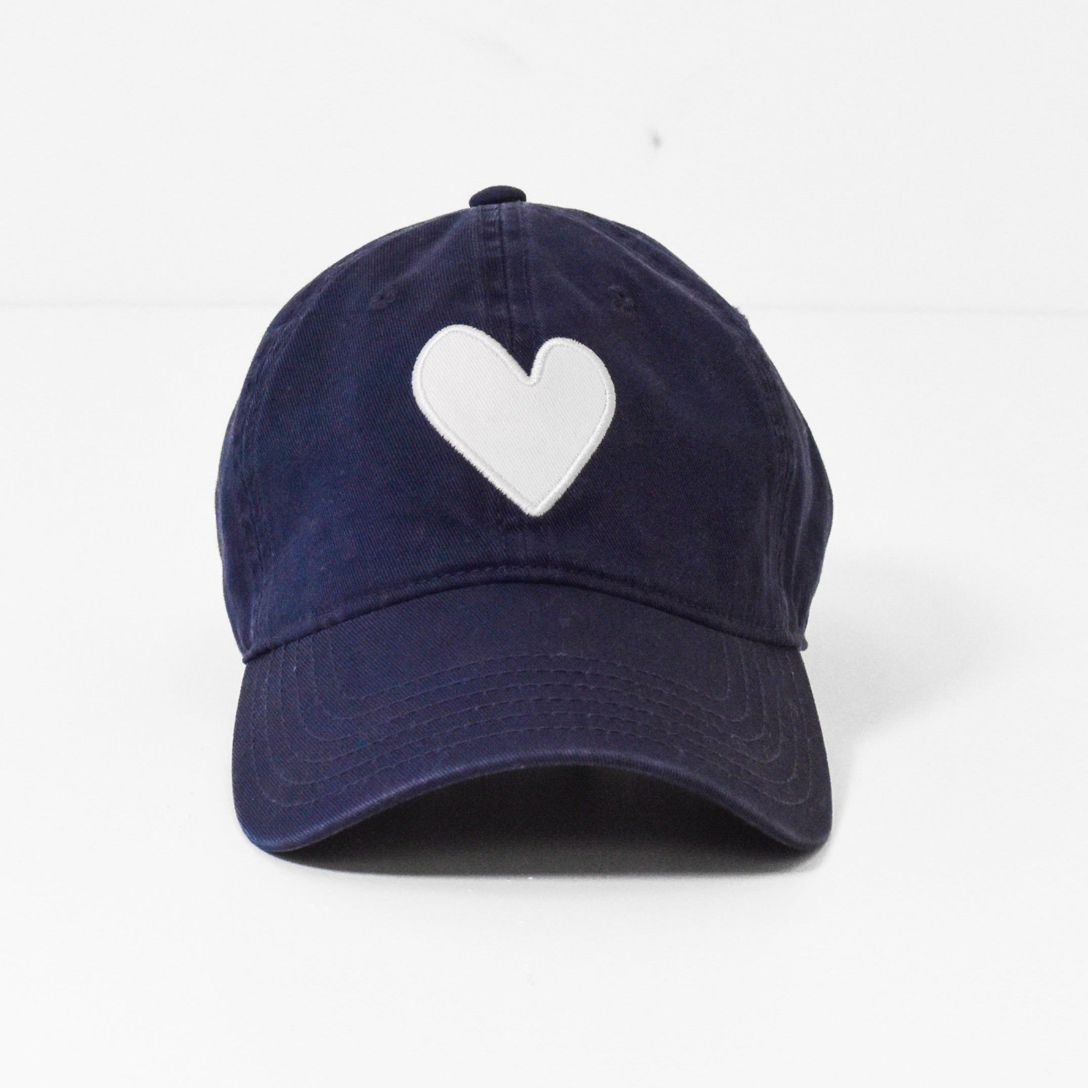 Baseball Hat Heart Patch Indigo/White