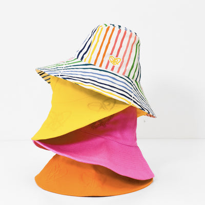 Colorful wide brim packable sun hats - designer hat by Kerri Rosenthal