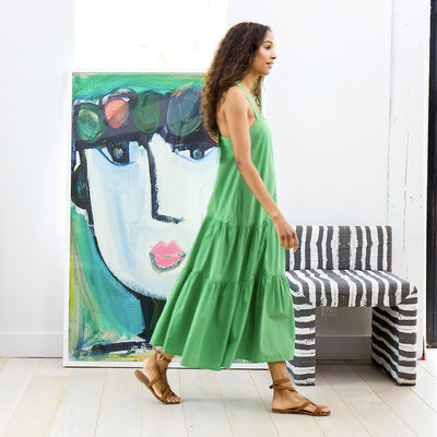 bright green maxi summer dress - Kerri Rosenthal designer cotton dresses