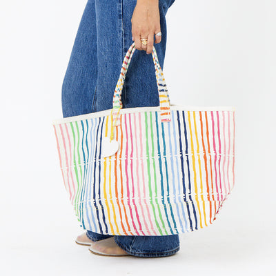 rainbow stripe tote bag - cute bright colorful totes - bags by Kerri Rosenthal
